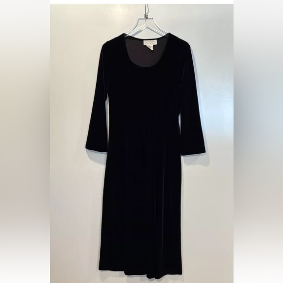 Vintage Leo Narducci Purple Velvet Midi Dress Women’s Size Large (E)‎ - Picture 1 of 3